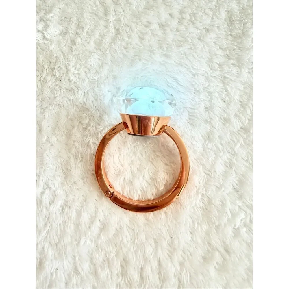 Light-Up Crystal Purse Hook | Rose Gold Handbag Holder | Table Bag Hanger